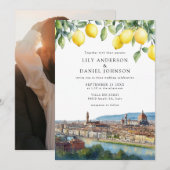 Florence Lemons Italy Photo Wedding Einladung (Vorne/Hinten)