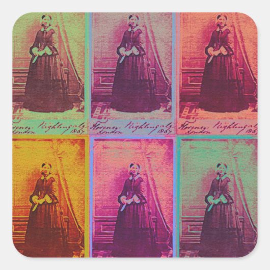 Florence Nightingale Colors Quadratischer Aufkleber (Vorderseite)