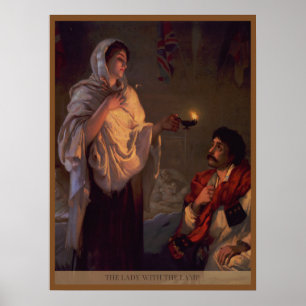 Florence Nightingale Dame mit der Lampe Poster