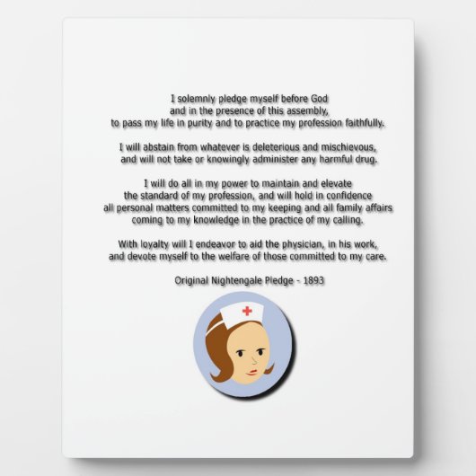 Florence Nightingale Pledge Fotoplatte (Vorderseite)