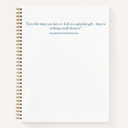 Florence Nightingale Quote Hardcover-Notebook Notizblock (Vorderseite)