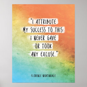 Florence Nightingale Zitat "I attribute Success" Poster