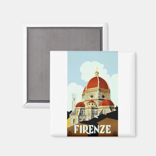 Florence Reiseplakat Magnet (Vorderseite/Rückseite)