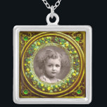 FLORENCE RENAISSANCE FRUCHTEN FOTO TEMPLATE Emeral Versilberte Kette<br><div class="desc">Elegante,  klassische,  lebendige Kunst der Renaissance,  Meisterwerk aus Bottega della Robbia ( Florenz - Italien ) in hellbraunen,  gelben,  grünen,  blauen Farben .</div>