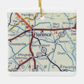 Florence SC Vintage Karte Keramikornament (Vorderseite)