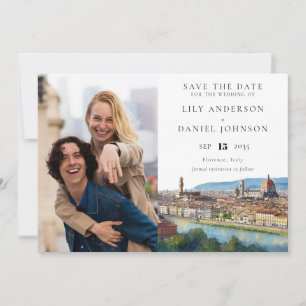 Florence Skyline Aquarell Foto Hochzeit Save The Date