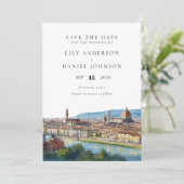 Florence Skyline Aquarell-Foto-Hochzeit Save The Date (Stehend Vorderseite)