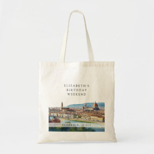 Florence Skyline Aquarell Geburtstags-Wochenende Tragetasche