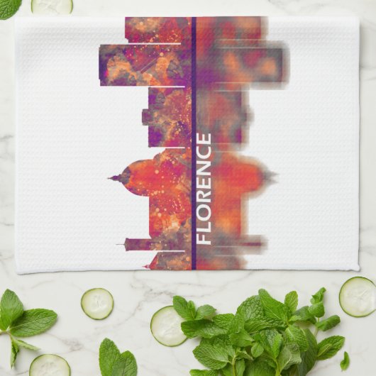 Florence Skyline Geschirrtuch (Gefaltet)