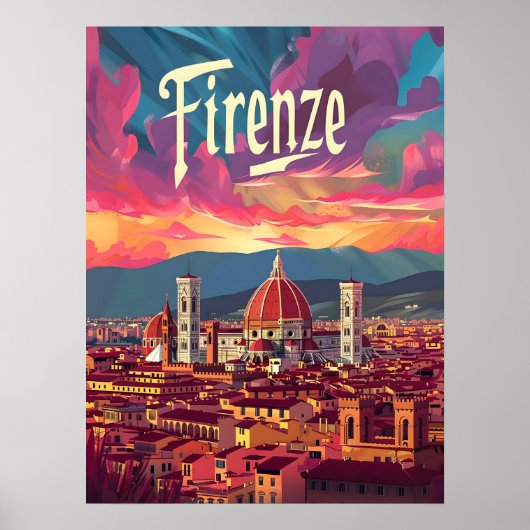 Florence Sunset Poster (Vorne)