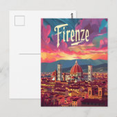 Florence Sunset Postkarte (Vorne/Hinten)
