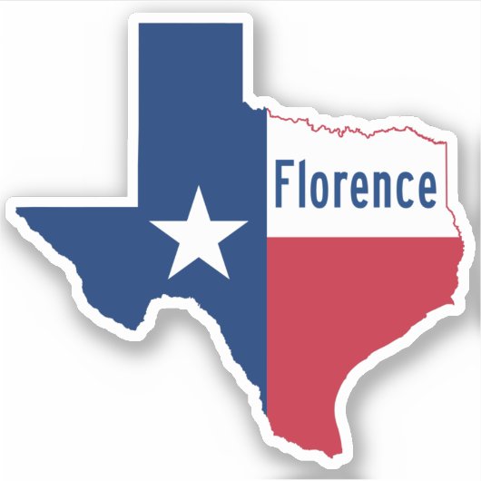 Florence Texas Flag Aufkleber (Vorderseite)