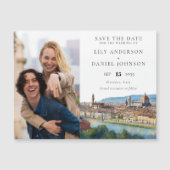 Florence Wedding Photo Save The Date Magneteinladung (Vorderseite)