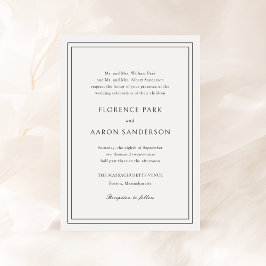 Florence White Elegant Wedding Einladung