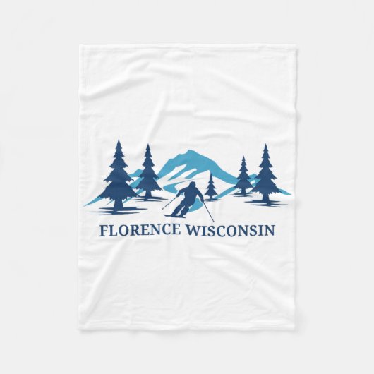 Florence Wisconsin Ski Resort Skiing Skier Fleecedecke (Vorderseite)
