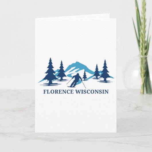 Florence Wisconsin Ski Resort Skiing Skier Karte (Vorderseite)