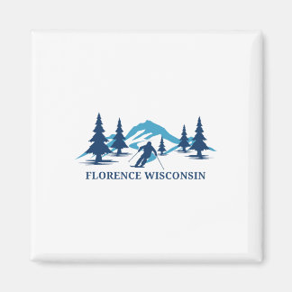 Florence Wisconsin Ski Resort Skiing Skier  Magnet
