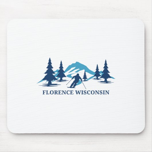 Florence Wisconsin Ski Resort Skiing Skier Mousepad (Vorne)