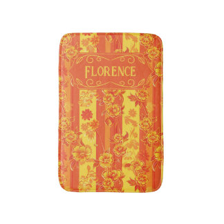 Florence Yellow und Orange Floral Badematte