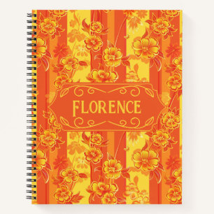 Florence Yellow und Orange Floral Deluxe Notizblock