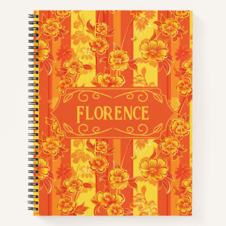 Florence Yellow und Orange Floral Deluxe Notizblock