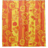 Florence Yellow und Orange Floral Duschvorhang (Vorderseite)
