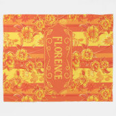 Florence Yellow und Orange Floral Fleecedecke (Vorderseite (Horizontal))
