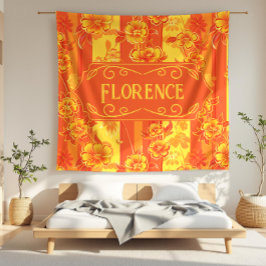 Florence Yellow und Orange Floral Fleecedecke