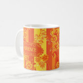 Florence Yellow und Orange Floral Kaffeetasse (Vorderseite Links)
