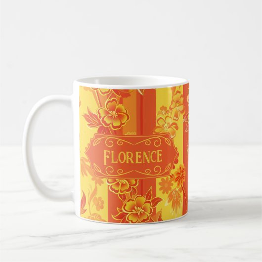 Florence Yellow und Orange Floral Kaffeetasse (Links)