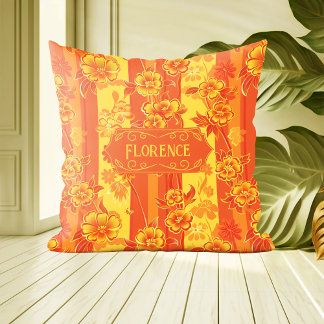 Florence Yellow und Orange Floral Kissen