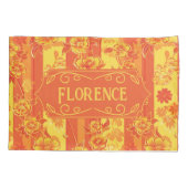Florence Yellow und Orange Floral Kissenbezug (Rückseite)