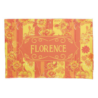 Florence Yellow und Orange Floral Kissenbezug