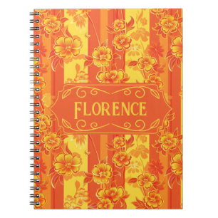 Florence Yellow und Orange Floral Notizblock