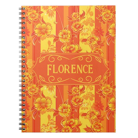 Florence Yellow und Orange Floral Notizblock (Vorderseite)