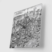 Florencia Bianco e Nero 1493 Quadratische Wanduhr (Winkel)