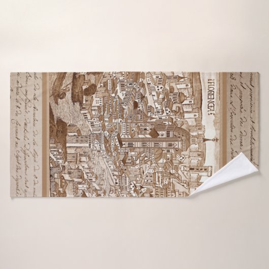 Florencia Sepia 1493 Badehandtuch (Badehandtuch)
