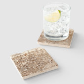 Florencia Sepia Travertine Untersetzer (Seitenansicht)