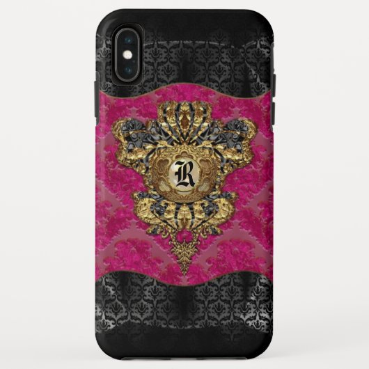 Florendyne Elegant Damask Monogram Case-Mate iPhone Hülle (Rückseite)