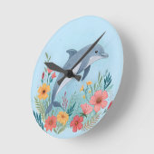 Florener Delfin Runde Wanduhr (Winkel)