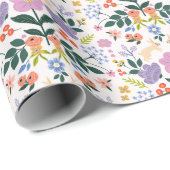 Florenhellrosa Hintergrund Geschenkpapier (Rolleneckpunkt)