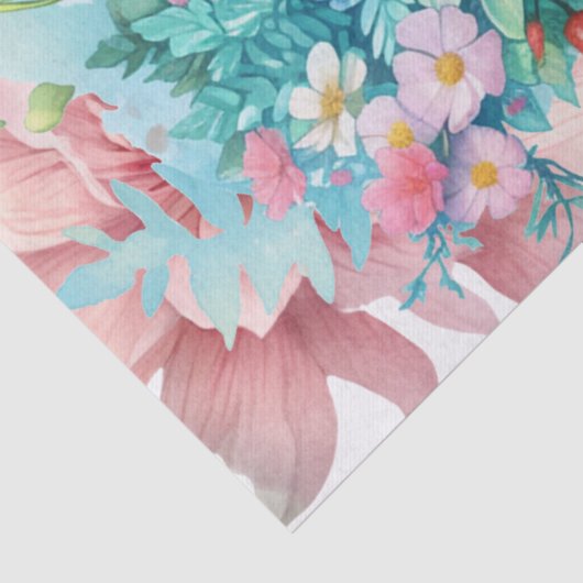 Florenmeerschildkröten und rosa Blume Seidenpapier (Detail)