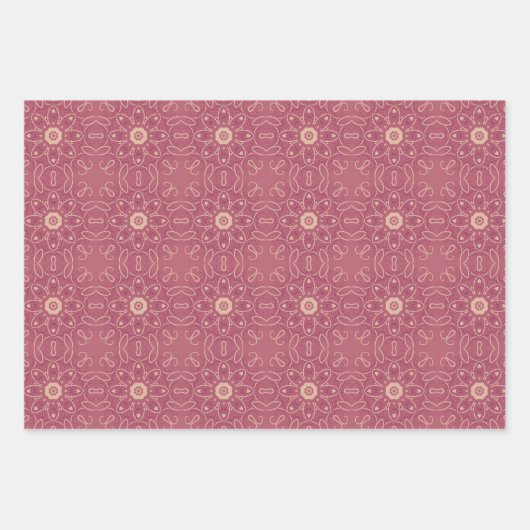 Florennahtloses Wrapping Paper Flat Sheet Set 3 Geschenkpapier Set (Vorderseite 2)