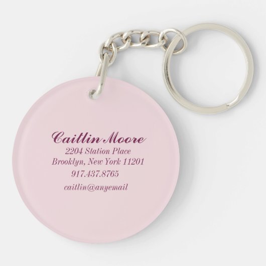 Florenname und anfängliche Monogramm Acrylsäure-Sc Schlüsselanhänger (Rückseite)