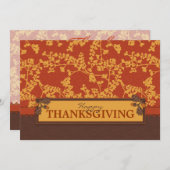 Florenstämme fallen in warmer Herbstfarbe Einladung (Vorne/Hinten)