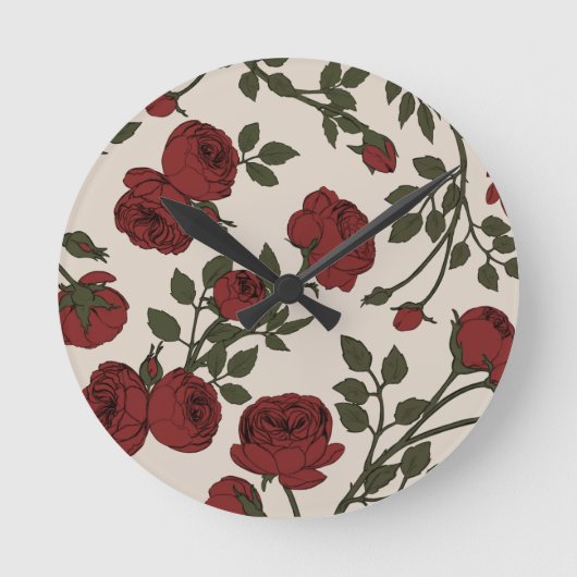 Florentina-Rose Runde Wanduhr (Vorderseite)