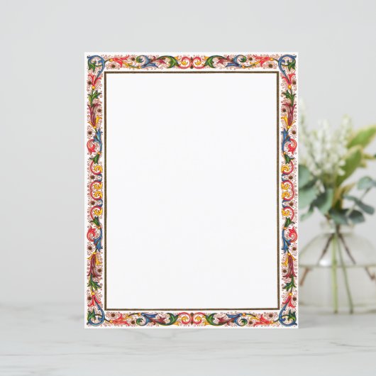 Florentine Arabesque Einladungsvorlage (Stehend Vorderseite)