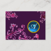 FLORENTINE BAROQUE MONOGRAM GEM blau lila schwarz Visitenkarte (Rückseite)
