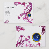 FLORENTINE BAROQUE MONOGRAM GEM blau rosa Platin Visitenkarte (Vorne/Hinten)