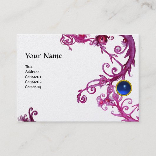 FLORENTINE BAROQUE MONOGRAM GEM Blue Perle Visitenkarte (Vorderseite)